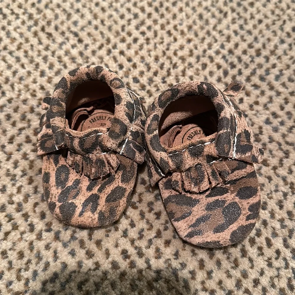 Freshly picked leopard moccasins